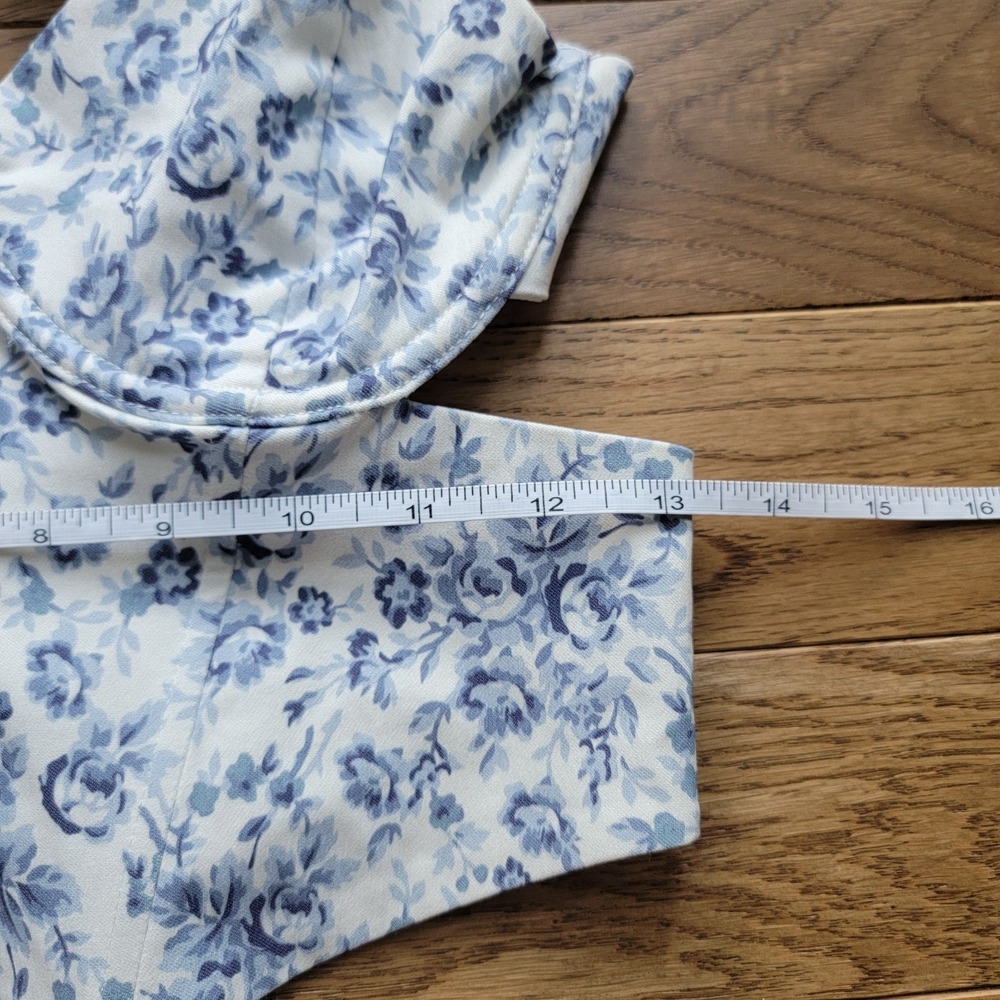 GARAGE Longline Bra Blue White Floral P/S Underwired Adjustable Straps Hook Eye - Picture 4 of 4